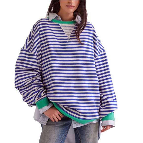 Free People |  NWOT Classic Striped Crew - Picture 5 of 10